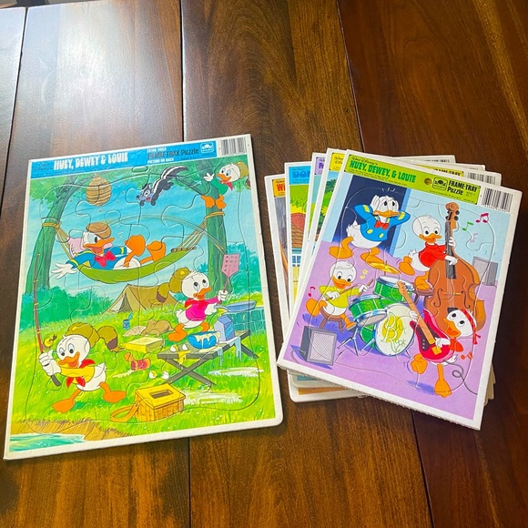 Disney Toys Six Vintage Walt Disney Golden Frame Tray Puzzles 973